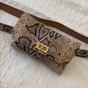Snake print waist bag